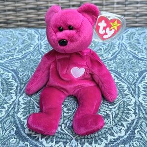 TY Beanie Babies Collection Pink Valentina the Bear - 1999 Retired With Tag